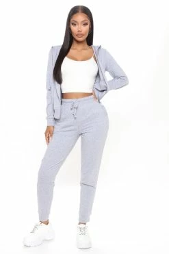Fashion Nova Latest And Greatest French Terry Zip Hoodie - Heather Grey Hoodies & Sweatshirts