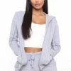 Fashion Nova Latest And Greatest French Terry Zip Hoodie - Heather Grey Hoodies & Sweatshirts