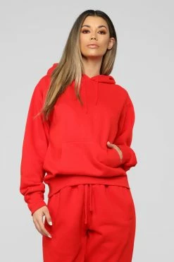 Fashion Nova Hoodies & Sweatshirts Stole Your Boyfriend's Oversized Hoodie - Red