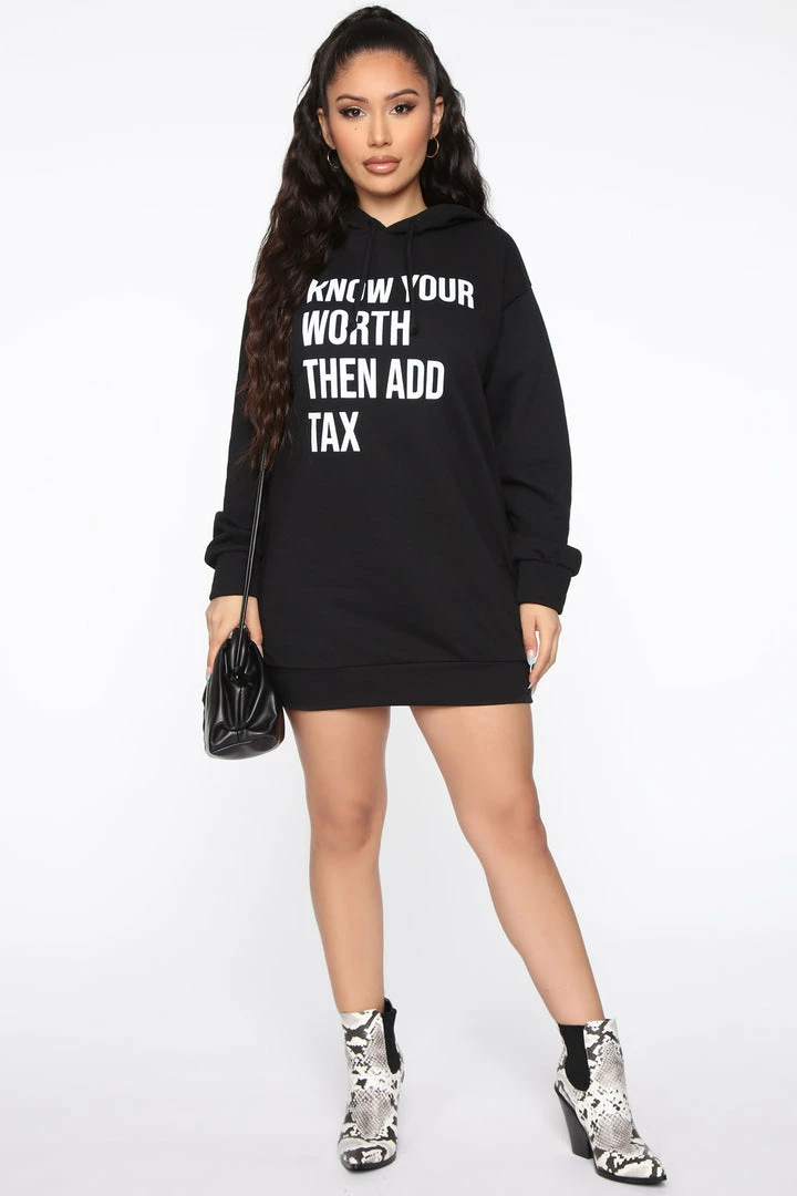 Fashion Nova Can't Afford Me Oversized Hoodie- Black Hoodies & Sweatshirts