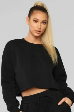 Fashion Nova Like A Champ Pullover Sweatshirt - Black