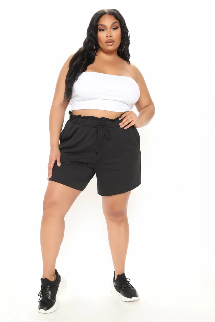 Fashion Nova Chill Dress Code Sweatshort - Black Loungewear Shorts