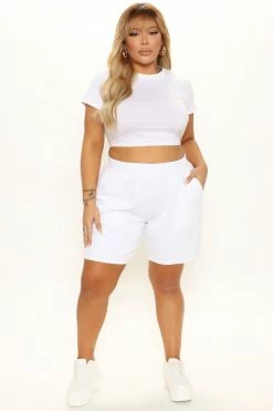 Fashion Nova Loungewear Shorts Lounge With Me Sweatshorts - White