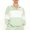 Fashion Nova Hoodies & Sweatshirts Weekend In Malibu Quarter Zip Sweatshirt - Sage