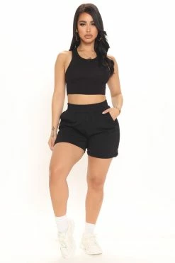 Fashion Nova Lounge With Me Sweatshorts - Black Loungewear Shorts