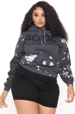 Fashion Nova Hoodies & Sweatshirts Back In Black ACDC Hoodie - Black/white