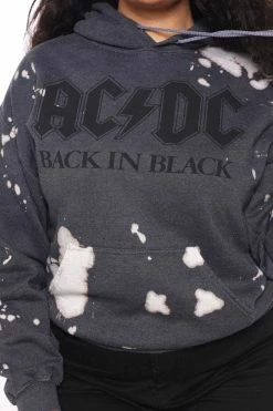 Fashion Nova Hoodies & Sweatshirts Back In Black ACDC Hoodie - Black/white