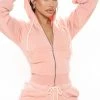 Fashion Nova Night Appointment Zip Up Hoodie - Mauve Hoodies & Sweatshirts