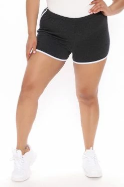 Fashion Nova Play Fun Dolphin Short - Charcoal