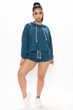 Fashion Nova Late Night Lounge Shorts - Teal