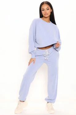 Fashion Nova Sweatpants & Joggers Britney Mix & Match Sweatpants - Light Blue