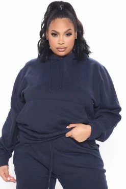 Fashion Nova Look Again Hoodie - Navy Hoodies & Sweatshirts