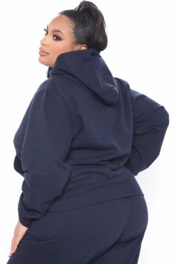 Fashion Nova Look Again Hoodie - Navy Hoodies & Sweatshirts