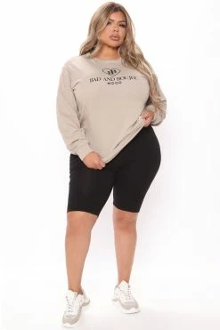 Fashion Nova Boujee Sweatshirt - Taupe
