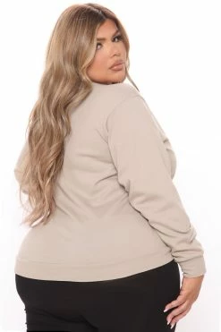 Fashion Nova Boujee Sweatshirt - Taupe