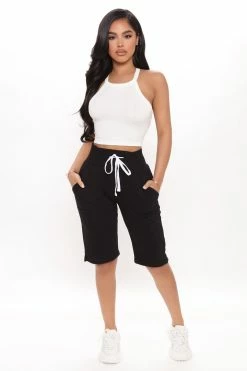 Fashion Nova Early Mornings Sweatshorts - Black