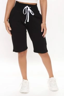 Fashion Nova Early Mornings Sweatshorts - Black