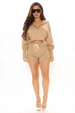Fashion Nova Loungewear Shorts Care Free Short - Tan