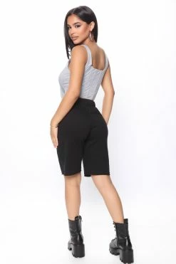 Fashion Nova Call It A Night Sweatshorts - Black