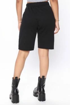 Fashion Nova Call It A Night Sweatshorts - Black