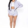 Fashion Nova Care Free Short - Heather Grey