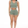 Fashion Nova Match My Energy Short Set - Green