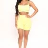 Fashion Nova Loungewear Shorts Take Charge Biker Short - Yellow