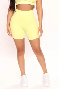 Fashion Nova Loungewear Shorts Take Charge Biker Short - Yellow