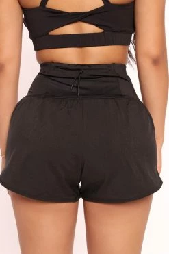 Fashion Nova Take Charge Running Short - Black Loungewear Shorts
