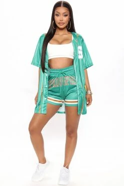 Fashion Nova Loungewear Shorts Springfield Simpsons Jersey Short - Green