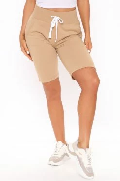 Fashion Nova Loungewear Shorts Early Mornings Sweatshorts - Tan