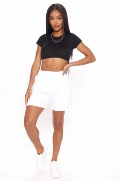 Fashion Nova Loungewear Shorts Lounge With Me Sweatshorts - White