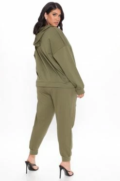 Fashion Nova Step Your Game Up Distressed Lounge Joggers - Olive Sweatpants & Joggers