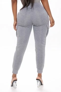 Fashion Nova My Favorite Cargo Jogger Pant - Heather Grey