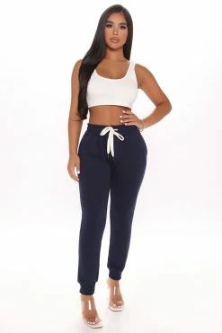 Fashion Nova Sweatpants & Joggers Easy As Can Be Basic Joggers - Navy