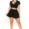 Fashion Nova In The Wrap Shorts - Black Loungewear Shorts