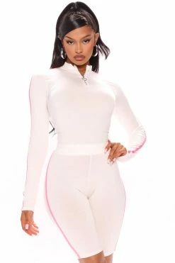 Fashion Nova Work Or Pleasure Lounge Biker Short Set - White