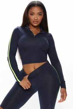 Fashion Nova Loungewear Sets Work Or Pleasure Lounge Biker Short Set - Navy
