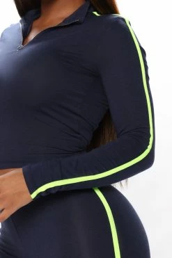 Fashion Nova Loungewear Sets Work Or Pleasure Lounge Biker Short Set - Navy