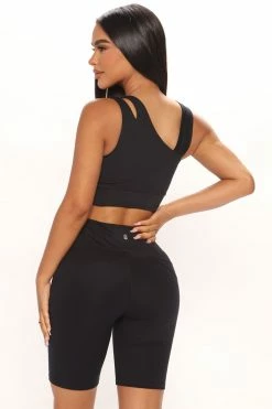 Fashion Nova Weekend Workout Short Set - Black Loungewear Sets