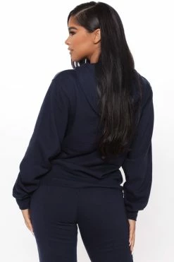 Fashion Nova Look Again Hoodie - Navy Hoodies & Sweatshirts