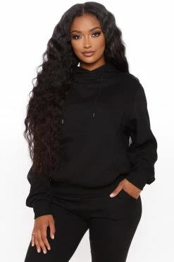Fashion Nova Look Again Hoodie - Black