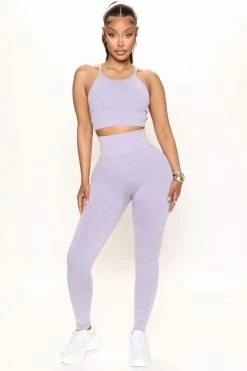 Fashion Nova Weekend Errands Legging Set - Lavender