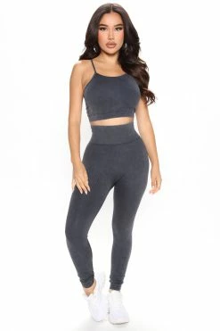 Fashion Nova Loungewear Sets Weekend Errands Legging Set - Black