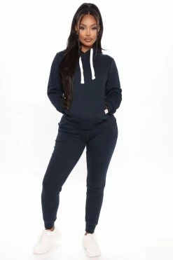 Fashion Nova Relaxed Vibe Solid Hoodie - Navy