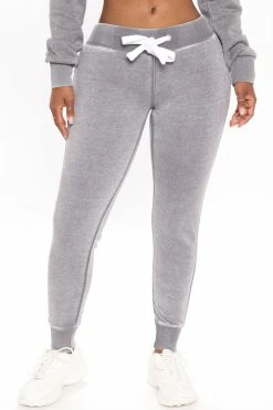 Fashion Nova Sweet Dreams Mineral Wash Jogger - Heather Grey