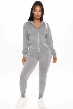 Fashion Nova Sweet Dreams Mineral Wash Jogger - Heather Grey