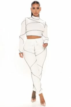 Fashion Nova Mutual Feelings Jogger Set - White Loungewear Sets