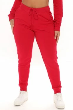 Fashion Nova Latest And Greatest French Terry Jogger - Red Sweatpants & Joggers