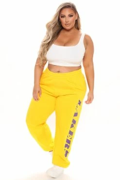 Fashion Nova NBA On The Rebound Lakers Sweatpants - Yellow Sweatpants & Joggers